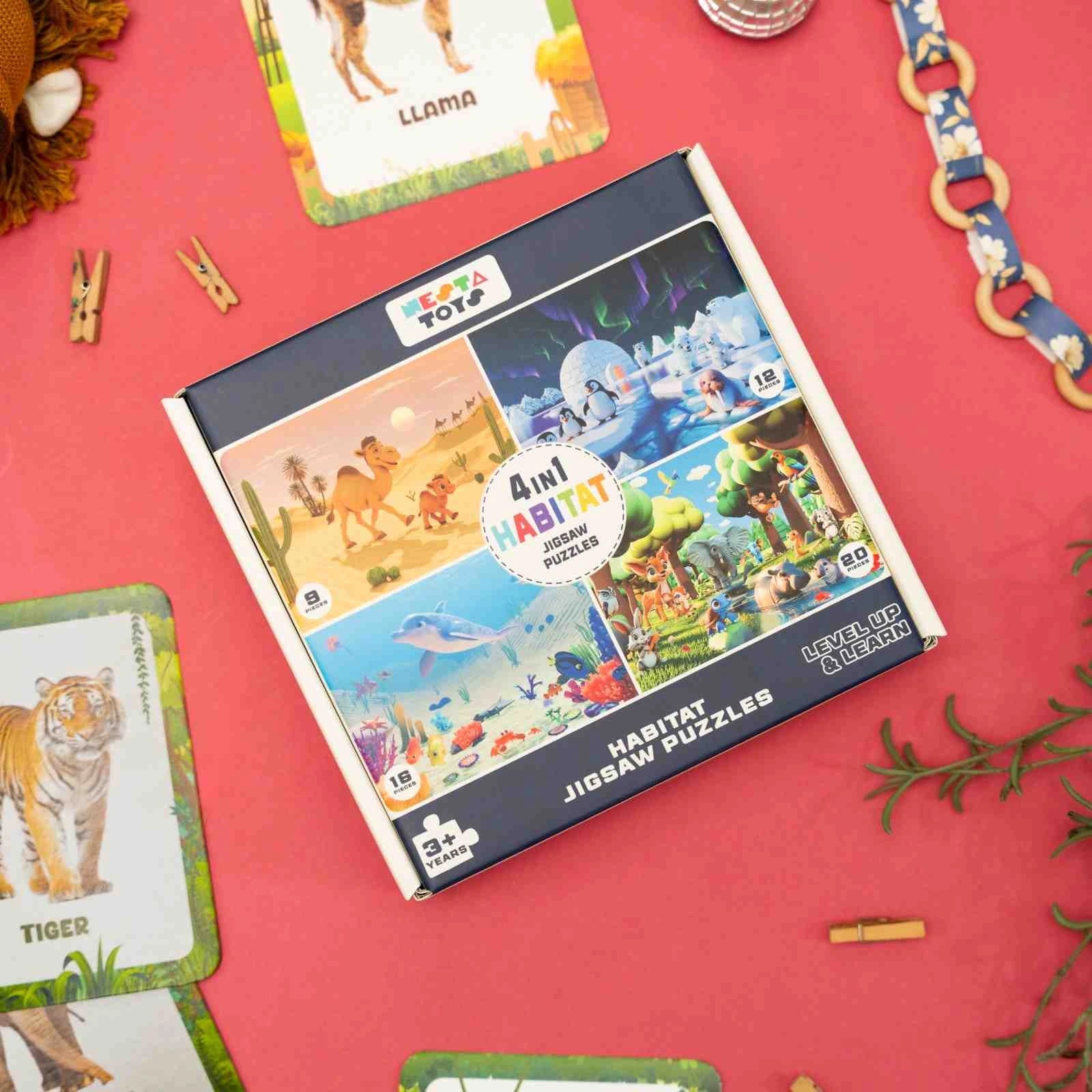 Habitat - 4 in 1 Level Up & Learn Jigsaw Puzzle (9 Pcs - 20 Pcs)