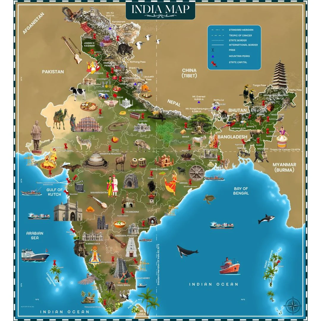 India Map Jigsaw Puzzle (64 Pcs) - Image 2