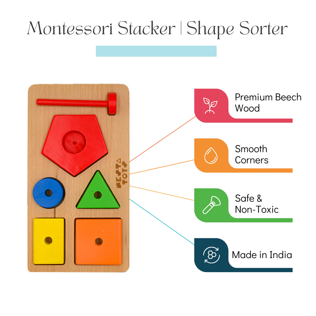 NESTA TOYS - Montessori Stacker | Shape Sorter - Image 2