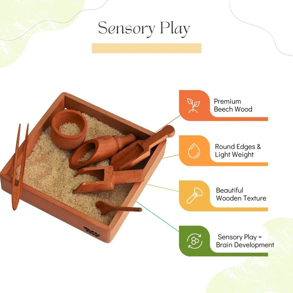 Wooden Montessori Tray | Sand Writing & Sensory Learning Toy - Image 6