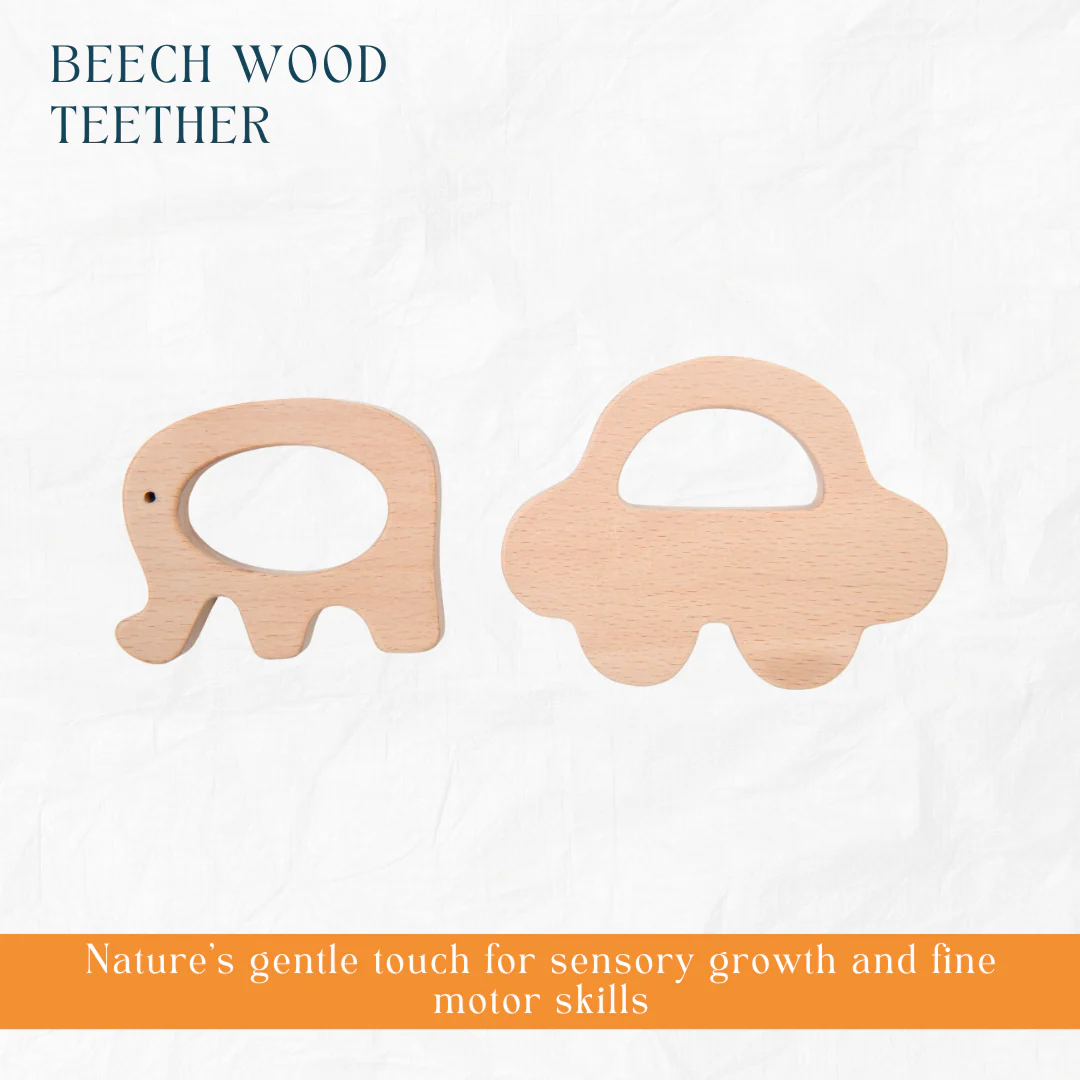 Newborn Gift Set - Penguin Plush Toy &  Wooden Teethers - Image 7