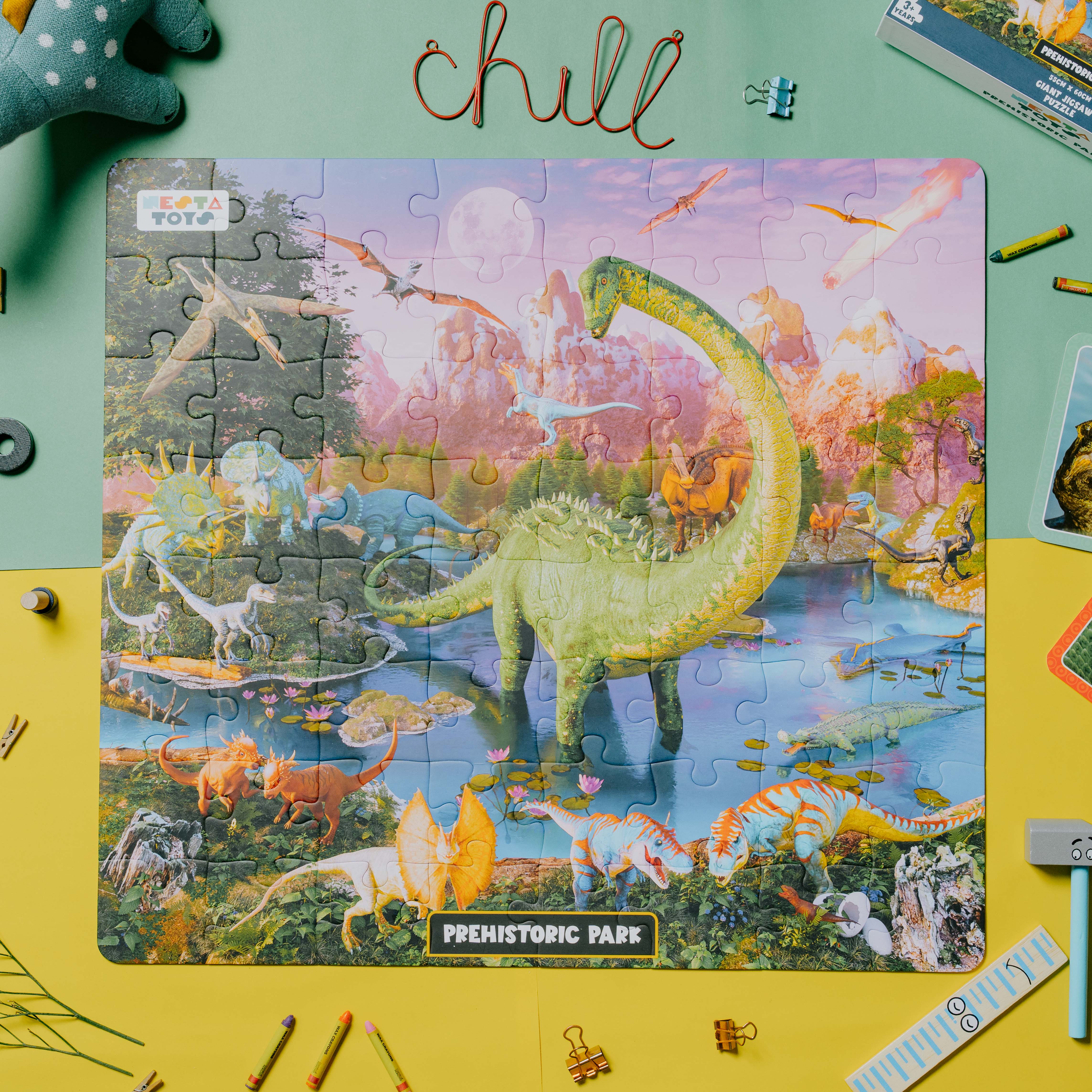 Prehistoric Park Jigsaw Puzzle for Kids (64 Pcs) - Image 2