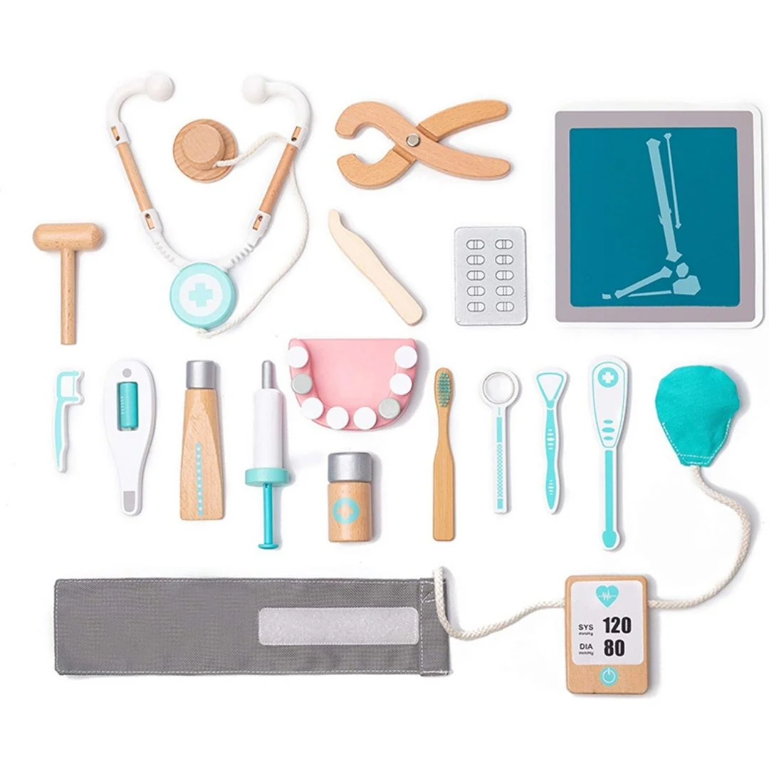 Wooden Doctor Set Toy - Pretend Play Toys & Puzzles Combo - Image 3